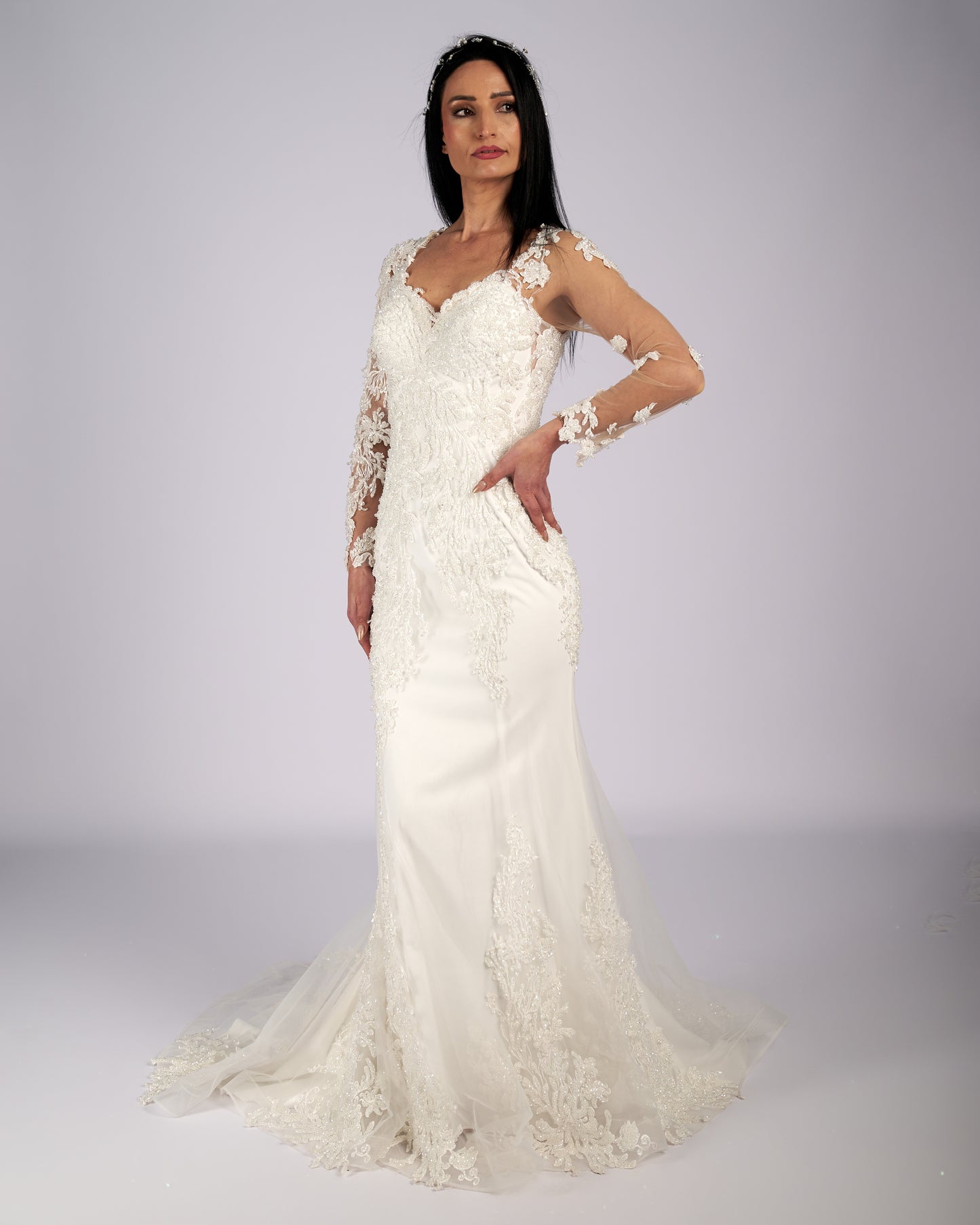 Estelle Rhinestone Hand Beaded Mermaid Bridal Gown Wedding Dress