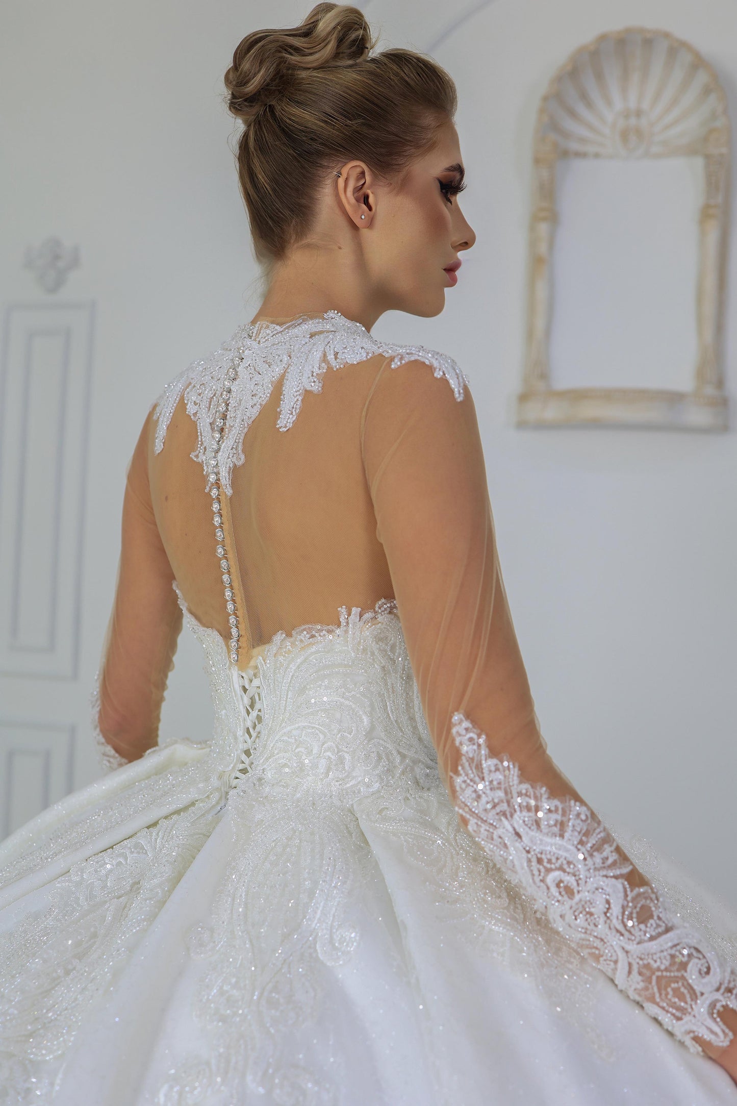 Rochie de mireasă Oden cu imprimeu de bal