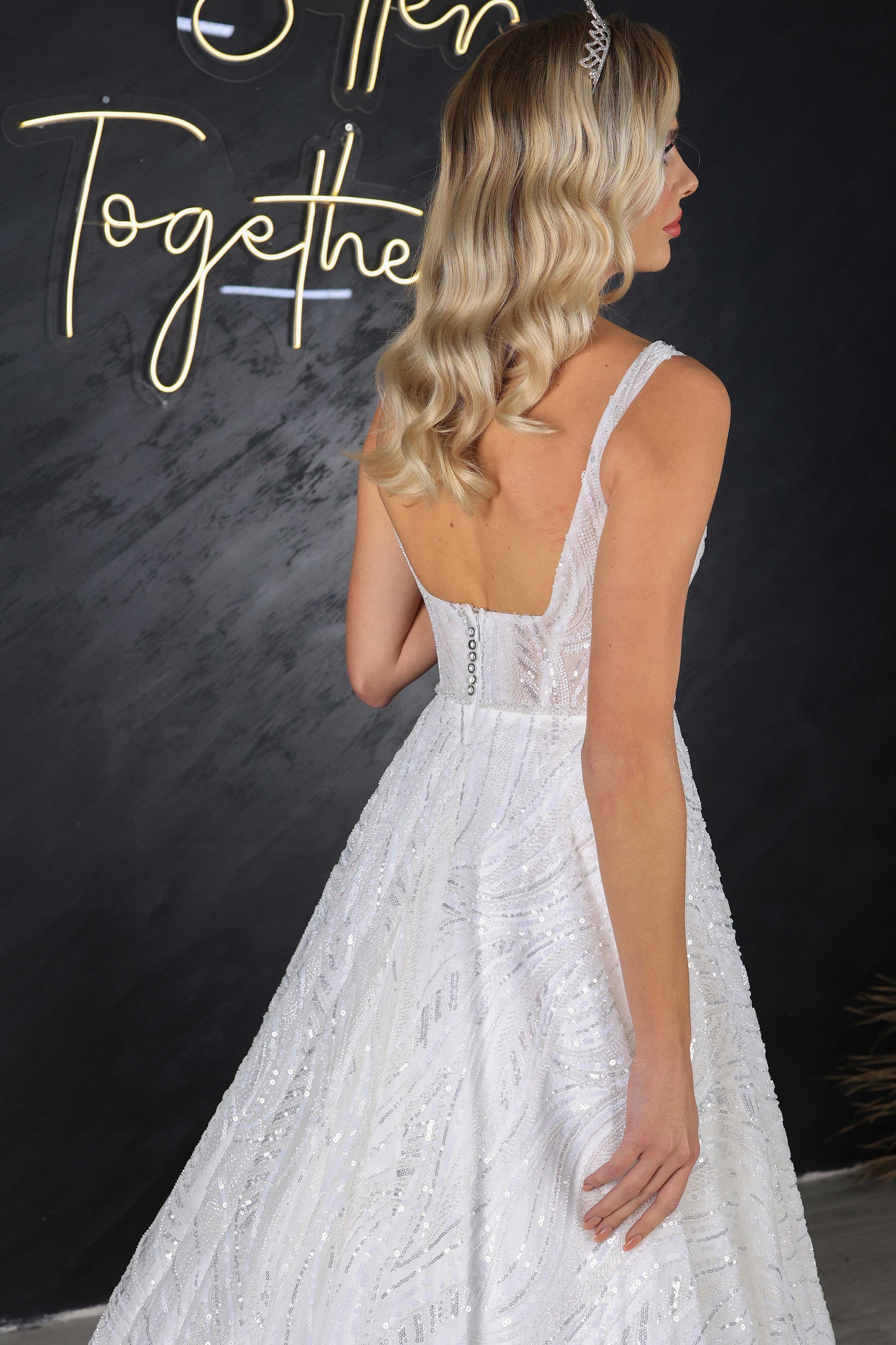 Katy narrow skirt a line wedding dress