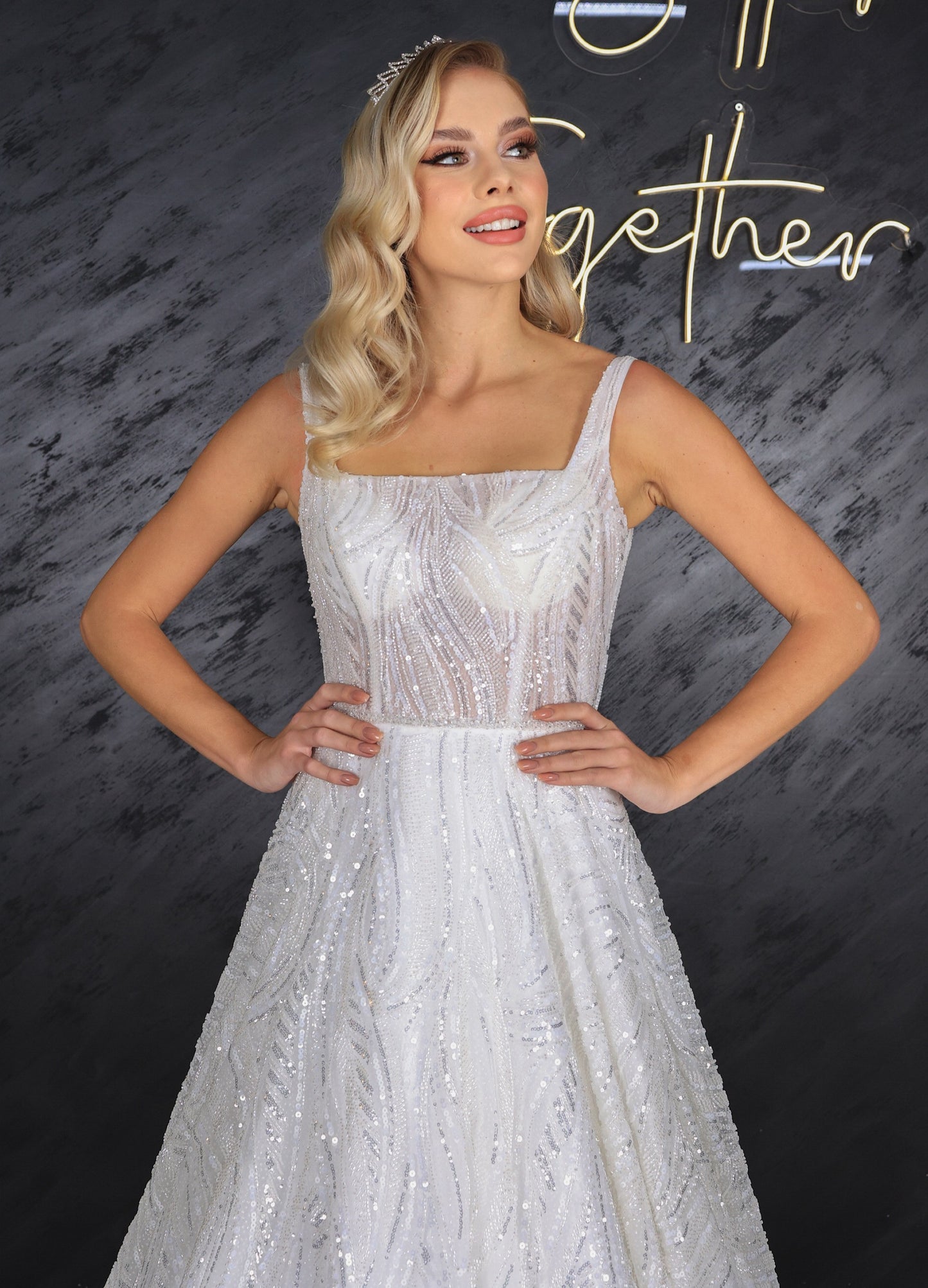 Katy narrow skirt a line wedding dress